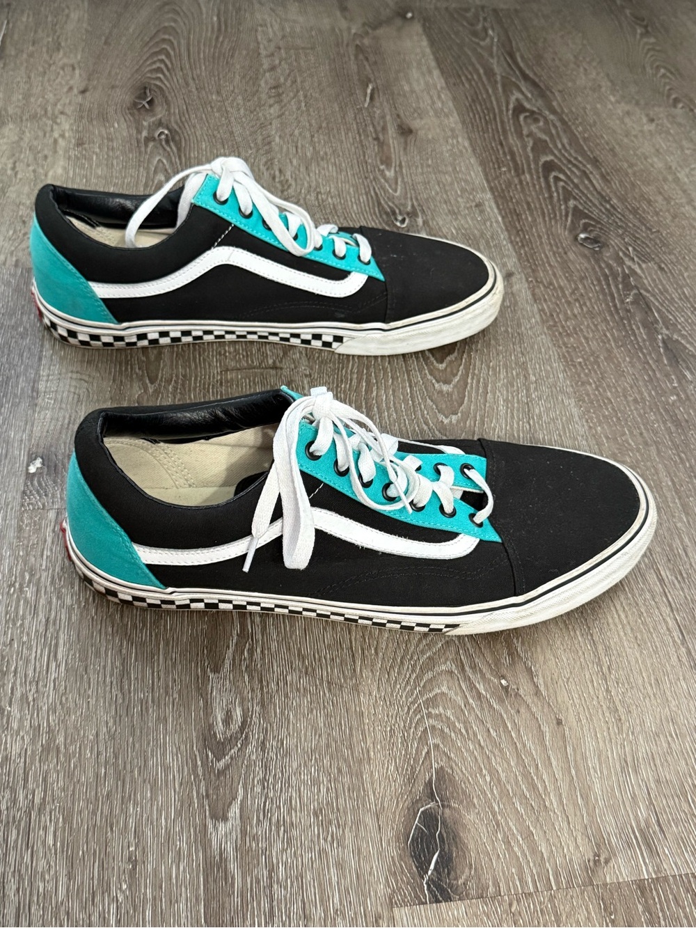 Vans Black & Teal Low-Top Skate Sneakers |Size 15 - Picture 2 of 7
